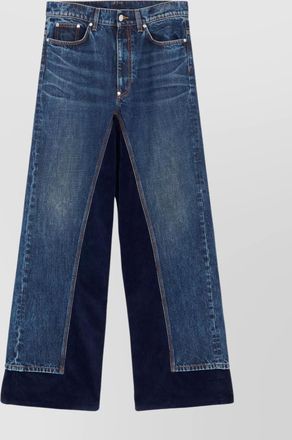 Stella McCartney high-rise panelled straight-leg organic cotton trousers