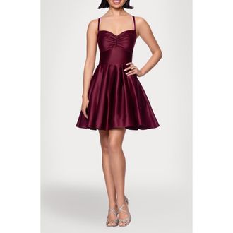 Blondie Nites Satin Minidress in Wine at Nordstrom, Size 11