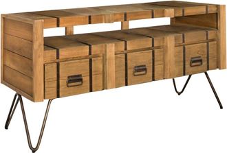 Wanda Collection Mueble lavabo doble de mindi y acero 160 natural