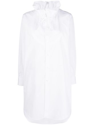 Comme Des Garçons Camicia con ruches - Bianco
