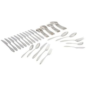 Lenox Sculpt 65-Piece Flatware Set, Metallic