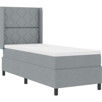 vidaXL Vidaxl - Box Spring Bed with Mattress Light grey 80 x 200 cm Fabric