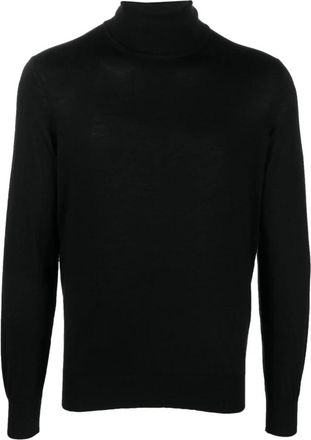 Ermenegildo Zegna Luxe Cashmere Silk Rollneck Sweater - Heren - Cashmere truien - Zwart - M - Kasjmier - Truien & Vesten