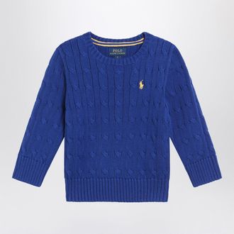 Polo Ralph Lauren Bright Blue Cable Knit Crewneck Sweater