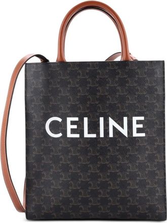 Celine Vertical Cabas Triomphe Coated Canvas Small tote bag - Bruin