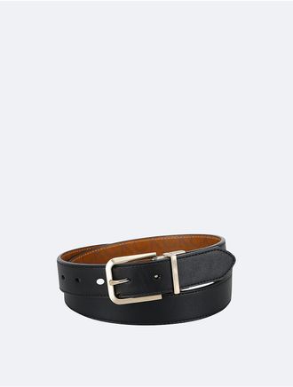 Calvin Klein Womens Reversible Monogram Logo Belt - Black - S