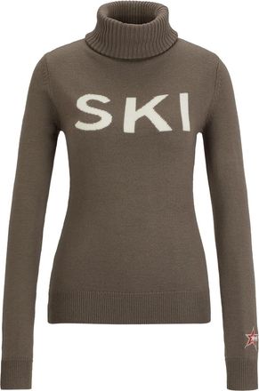 HUGO BOSS Womens Turtleneck Long Sleeve Regular Fit Sweater in Beige - Size 16 UK