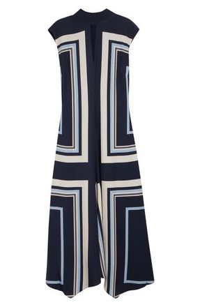 Reiss Lissy Printed Mock Neck Dress in Navy at Nordstrom, Size 12 Us