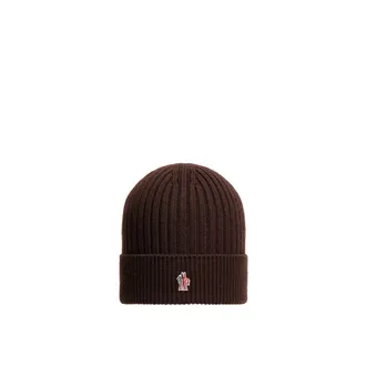 Moncler Moncler Wool Beanie, Men, Brown, Size: One Size