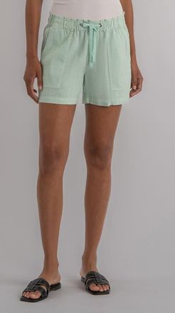 Kut from the Kloth Katana Drawstring Linen Blend Shorts in Seafoam Green at Nordstrom, Size X-Large