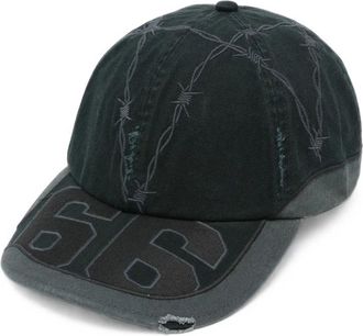 Vans X Slam Jam Barbed-wire Distressed Baseball Cap