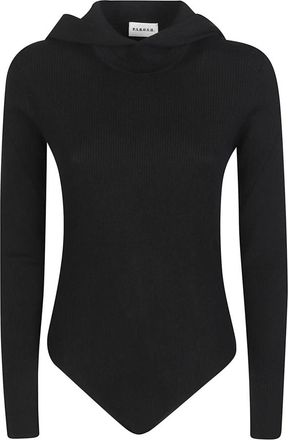 P.A.R.O.S.H. Leila Long Sleeve Body - Dames - Bodies - Zwart - M - Denim - Tops