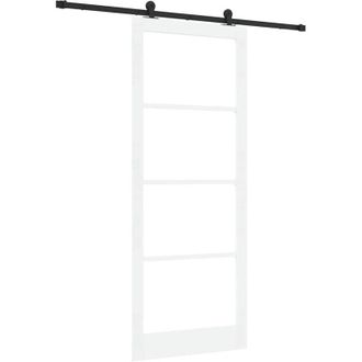 vidaXL Vidaxl - Puerta Deslizante Manual Blanco 93 X 232 Cm Madera Y Metal