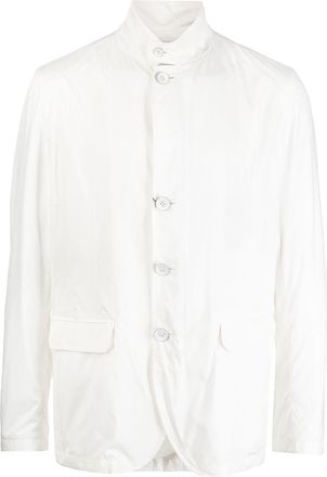 Herno button-front high neck jacket - men - Polyamide/Polyester/Elastane/Polyester - 50 - White