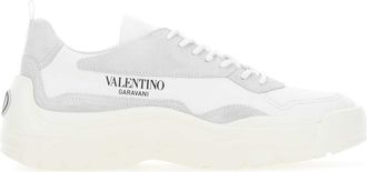 Valentino Garavani Two-tone Leather And Suede Gumboy Sneakers