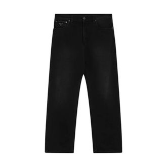 Prada Straight Jeans, male, Black, Size: W32 Jeans Regolare