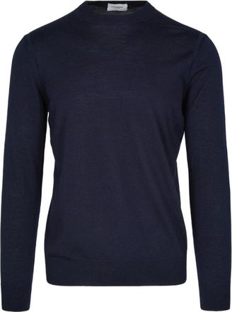 Paolo Pecora Truien & Vesten, Heren, Blauw, L, Wol, Trui met ronde hals