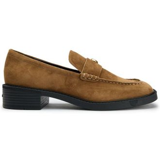 Coach Womens Penny Loafer Shoes - Tan Leather - Size UK 6