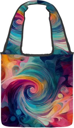 Generic Mysterious Abstract Swirl Pattern Reversible Canvas Shoulder Tote - Double-Sided Print, 12oz Cotton, 27cm Drop, Fold-Flat Bag for Travel, Shopping, St