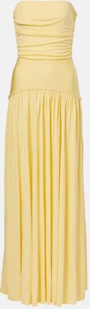 Staud Abito lungo Mariana in jersey con ruches