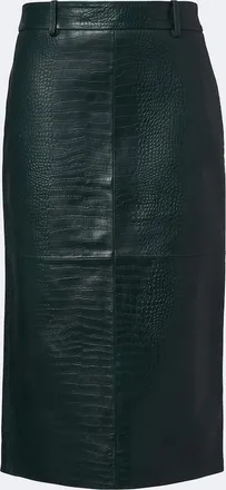 Frankie Shop Taney croc-effect leather pencil skirt