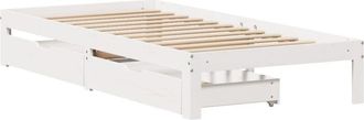 vidaXL Estructura cama con cajones madera maciza pino blanco 90x200 cm Vidaxl