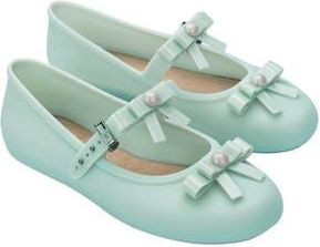 Melissa Soft Ballerina Bow Mary Jane Flat in Green/Beige at Nordstrom Rack, Size 9