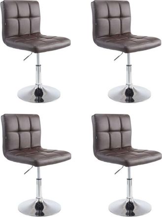 Clp Set De 4 Sillas Lounger Palma En Polipiel Marr&oacute;n