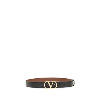 Valentino Garavani VLogo Signature Calf Leather Belt - Black