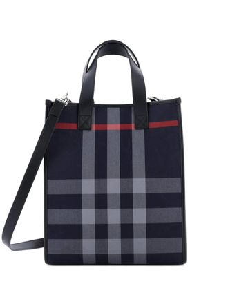 Burberry Book Check E-Canvas Medium tote bag - Blue