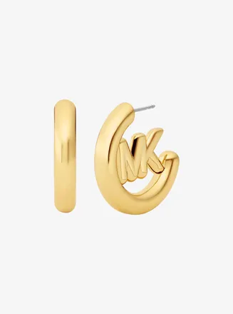 Michael Kors Large Logo Charm Hoop Earrings