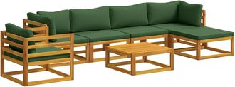 vidaXL Juego De Sof&aacute; 7 Uds. Natural Madera De Acacia S&oacute;lida Vidaxl