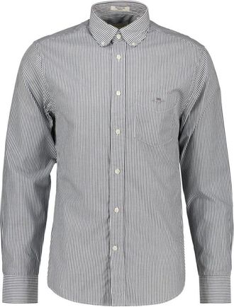GANT Klassiek Regular Gestreept Poplin Overhemd - Heren - Casual Overhemden - Blauw - L - Katoen - Overhemden