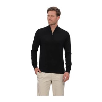 Profuomo Heren Truien Vesten Pullover Half Zip Extrafine Merino - Heren - Sweatshirts & Hoodies - Zwart - Maat: XL
