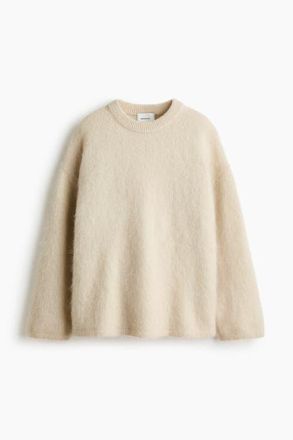 H&M Oversized Mohair-blend Jumper in Light Beige at Nordstrom, Size X-Small