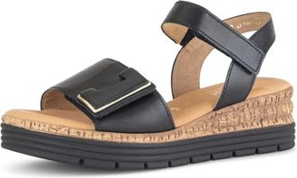 Gabor Platform Sandalette - Dames - Sleehakken - Zwart - 38 1/2 EU - Leer - Schoenen