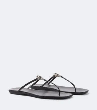 Gucci Sandalias de piel con Interlocking G
