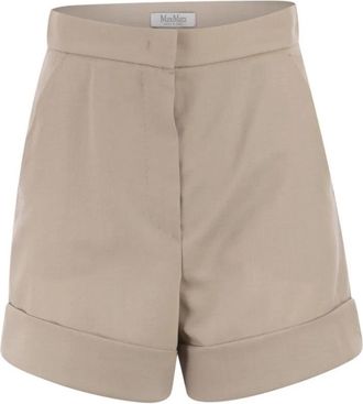 Max Mara Mxmcelebre Shorts - Dames - Bermuda - Beige - S - Wol - Korte Broeken