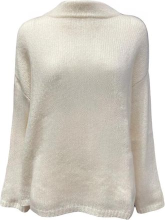 Lu Ren Kasjmier Gebreide Trui met Opstaande Kraag - Dames - Cashmere truien - Beige - S - Kasjmier - Truien & Vesten