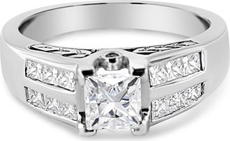 House of Brilliance 14K White Gold 1 1/4 Cttw Princess Cut Diamond Engagement Ring at Nordstrom