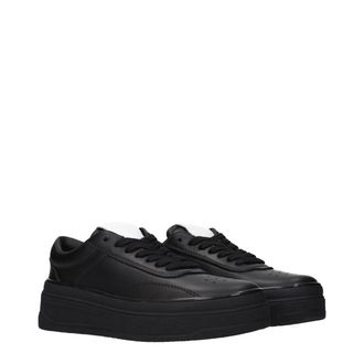 Jil Sander Leather Platform Sneakers - Black