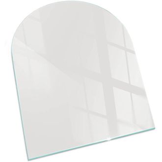 Tulup Vetro Decorativo Per Camino E Soggiorno Piastra In ESG Vetro Moderno Per Stufa A Legna Per Camino Colore Grigio 80x70 cm