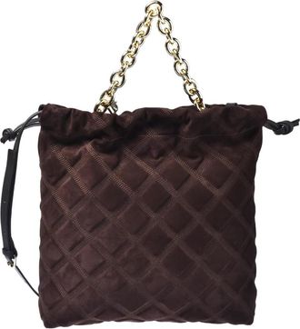 Baldinini Quilted Suede Crossbody Bag - Dames - Handtassen - Bruin - ONE Size - Leer - Tassen