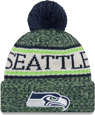 New Era NFL Sideline Winter Bobble Beanie Seattle Seahawks Multicoloured