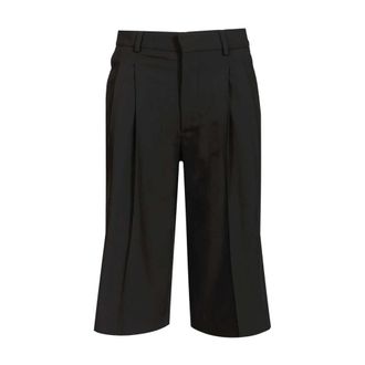 Ami Low Waist Wide Bermuda Shorts - Dames - Korte Broeken - Zwart - M - Katoen - Korte Broeken