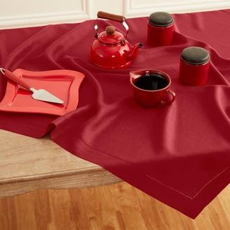 Solino Home Linen Table Throw - Classic Hemstitch, 52 x 52 Inch, 52 x 52 Inch in Red at Nordstrom, Size Medium