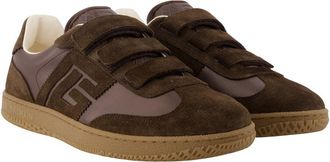 Balmain Mens Swan Scratch Sneaker Brown Calfskin