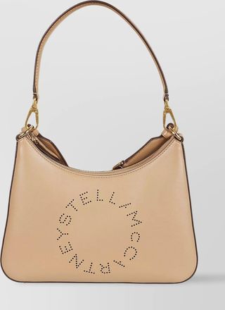 Stella McCartney smooth leather shoulder bag with canvas strap