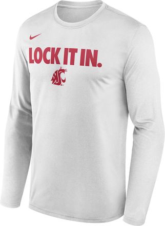 Nike Washington State 2026 On-Court Bench Nike Mens Dri-FIT College Long-Sleeve T-Shirt in White | M22284P870WSTU-WHT