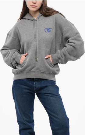 Off-white Cotton Hoodie with Contrast Embroidery size Xxs